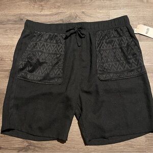 Malibu black shorts with Aztec print on pockets